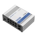 Teltonika Коммутатор Teltonika TSW200 (TSW200000010) (industrial, unmanaged, 8xGE PoE+, 2xSFP, IP30, ALU Case,  2 pin industrial DC, max PoE 240W)
