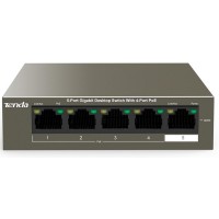 Коммутатор Tenda TEG1105P-4-63W (1xGE+4xGE PoE, 58Вт max)