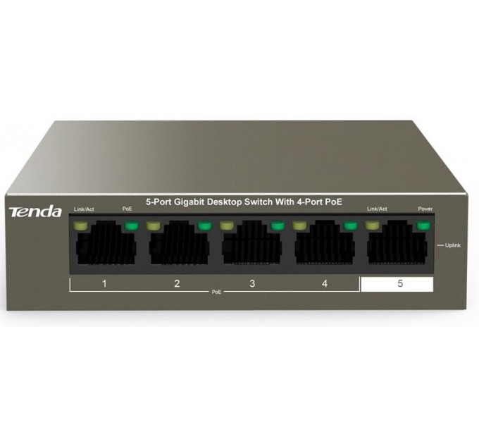 Tenda Коммутатор Tenda TEG1105P-4-63W (1xGE+4xGE PoE, 58Вт max)