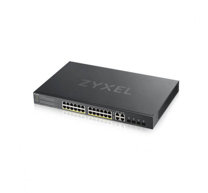 ZyXel Коммутатор ZYXEL GS1920-24HPv2 (GS192024HPV2-EU0101F) (24xGE PoE, 4xGE/SFP, Smart, NebulaFlex, Max PoE 375W)