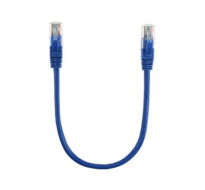 Ritar Патч-корд 0.3м, RJ-45, Cat.5e, CU, мідь, синій Ritar (PCR-CU/0.3Be / 00220)