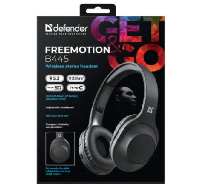Defender Навушники Defender FreeMotion B445 Bluetooth Black (63445)