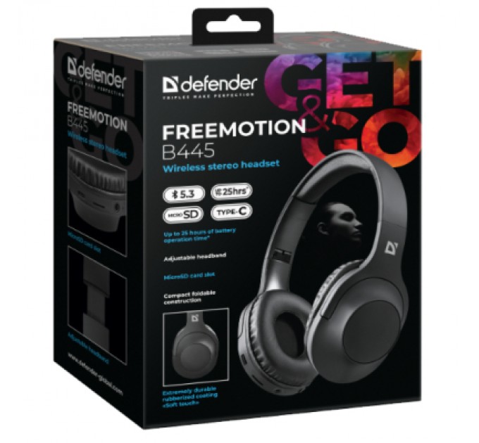 Defender Навушники Defender FreeMotion B445 Bluetooth Black (63445)
