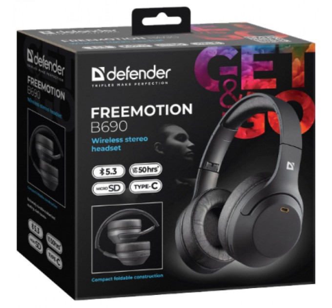 Defender Навушники Defender FreeMotion B690 Bluetooth Black (63690)