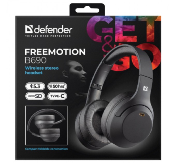 Defender Навушники Defender FreeMotion B690 Bluetooth Black (63690)