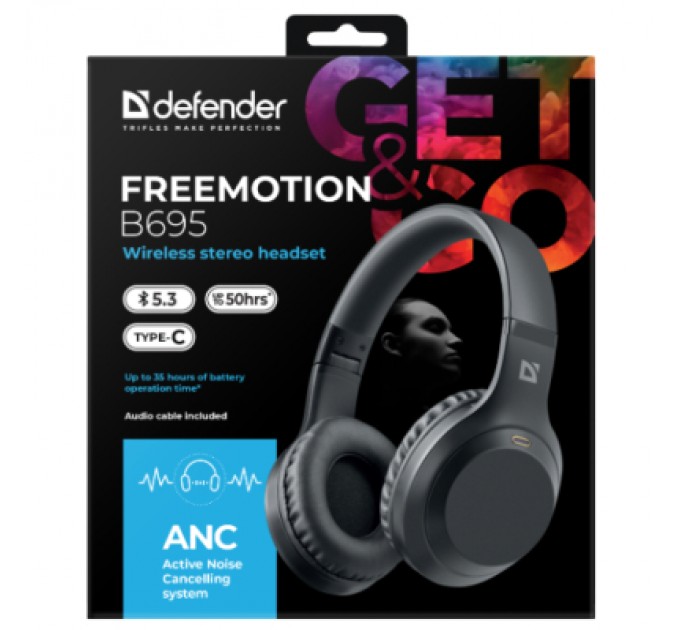 Defender Навушники Defender FreeMotion B695 Bluetooth ANC Black (63695)
