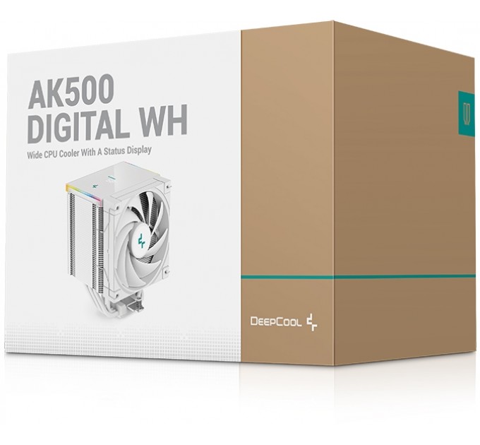 Deepcool Кулер процессорный DeepCool AK500 Digital WH (R-AK500-WHADMN-G), Intel: LGA2066/2011-v3/2011/1700/1200/1151/1150/1155, AMD: AM5/AM4, 127х117х160 мм, 4-pin