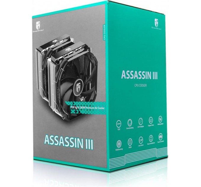 Deepcool Кулер процессорный DeepCool Assassin III (DP-GS-MCH7-ASN-3), Intel: 2066/2011-v3/1700/1200/2011/1151/1150/1155, AMD: AM5/AM4/AM3+/AM3/AM2+/AM2/FM2+/FM2/FM1, 165х161х140 мм, 4-pin