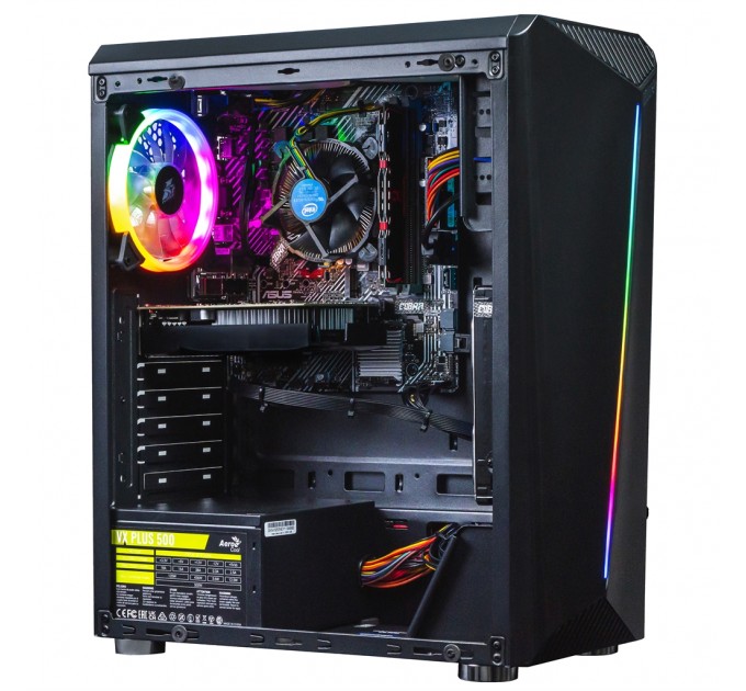 COBRA Персональный компьютер COBRA Advanced (I121F.8.H1S2.165.F8459); Intel Core i3-12100F (3.3 - 4.3 ГГц) / ОЗУ 8 ГБ / HDD 1 ТБ + SSD 240 ГБ / NVIDIA GeForce GTX 1650 4 ГБ / без ОП / LAN / Ubuntu / черный