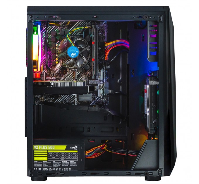 COBRA Персональный компьютер COBRA Advanced (I121F.8.H1S2.165.F8459); Intel Core i3-12100F (3.3 - 4.3 ГГц) / ОЗУ 8 ГБ / HDD 1 ТБ + SSD 240 ГБ / NVIDIA GeForce GTX 1650 4 ГБ / без ОП / LAN / Ubuntu / черный