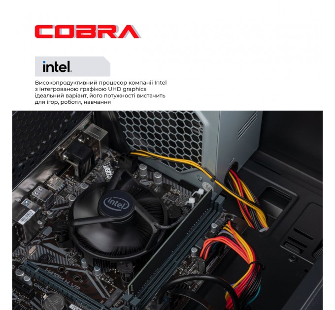 COBRA Персональный компьютер COBRA Optimal (I11.16.S2.INT.431); Intel Core i3-10100 (3.6 - 4.3 ГГц) / ОЗУ 16 ГБ / SSD 240 ГБ / INTEL UHD Graphics 630 / без ОП / LAN / Ubuntu / черный