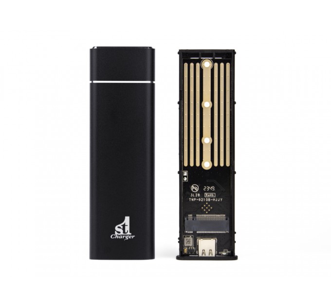 1StCharger Зовнішня кишеня 1StCharger для M2 NVMe PCIe SSD Type C 10Gbps Black (M2E.01.NVME.Black)