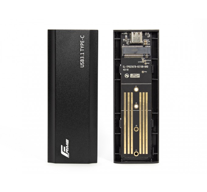 Frime Внешний карман Frime M.2 NVMe PCIe, USB 3.2 Type-C, Metal, Black (FHE300.M2UC)