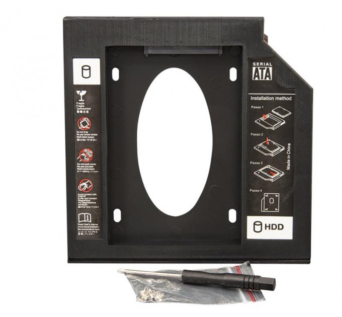 Frime Переходник Frime для установки 2.5" SSD/HDD в отсек привода 12.7мм Black (FHDC127P)