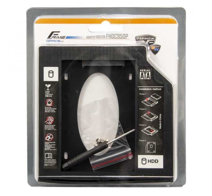 Frime Переходник Frime для установки 2.5" SSD/HDD в отсек привода 9.5мм Black (FHDC950P)