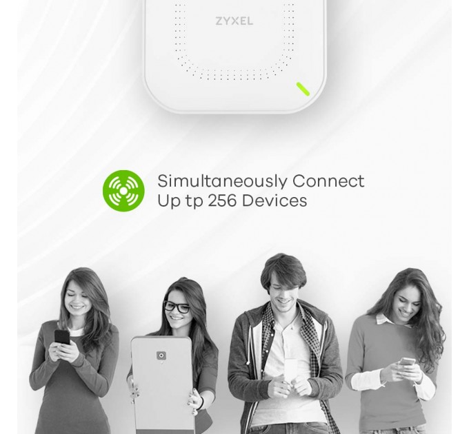 ZyXel Точка доступа ZYXEL NWA50AX (NWA50AX-EU0102F) (AX1800, 1xGE, WiFi 6, 2x2 MIMO, Nebula, PoE, БП в комплекте)