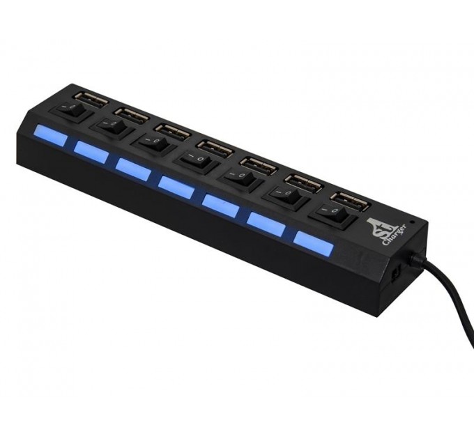 1StCharger Концентратор USB 2.0 1stCharge 7хUSB2.0 Black (HUB1ST20702)