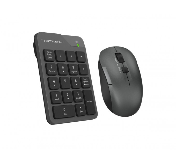 A4Tech Комплект (клавиатура цифровая, мышь) беспроводной Fstyler FG1600C Air2 Grey