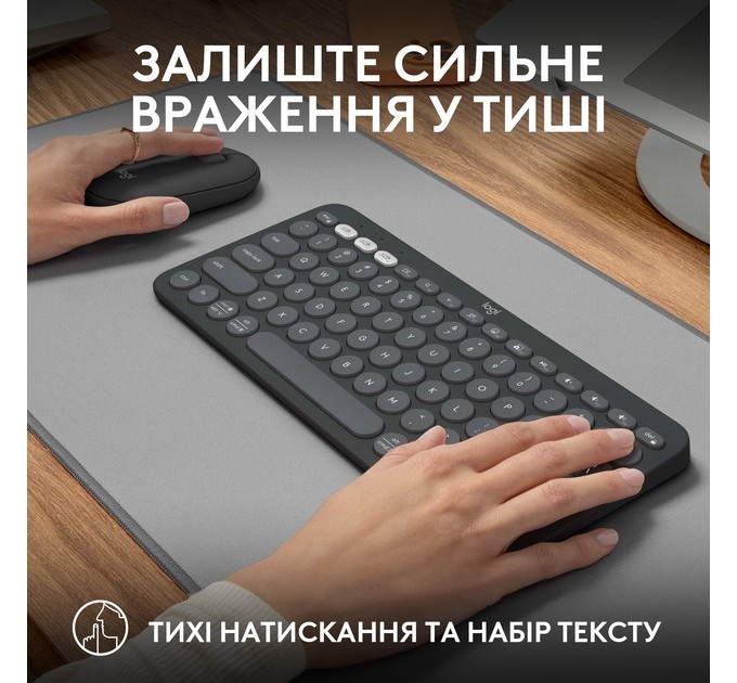 Logitech Комплект (клавиатура, мышь) беспроводной Logitech Pebble 2 Combo Graphite (920-012239)