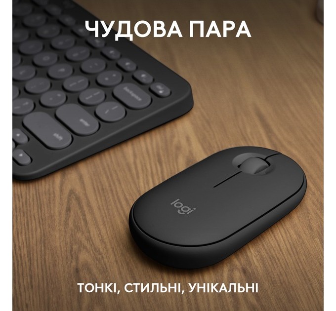 Logitech Комплект (клавиатура, мышь) беспроводной Logitech Pebble 2 Combo Graphite (920-012239)