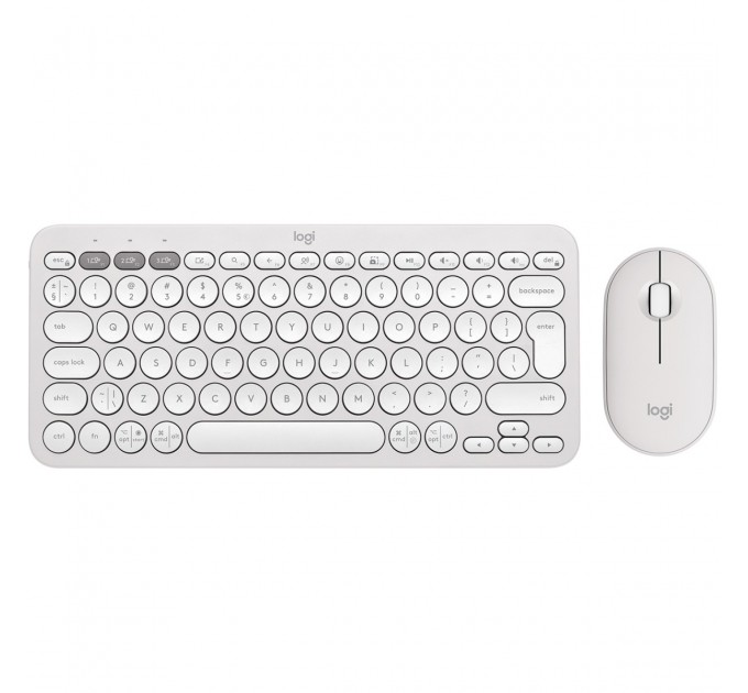 Logitech Комплект (клавиатура, мышь) беспроводной Logitech Pebble 2 Combo White (920-012240)