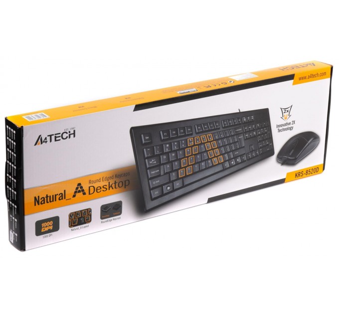 A4Tech Комплект (клавиатура, мышь) A4Tech KRS-8520D Black