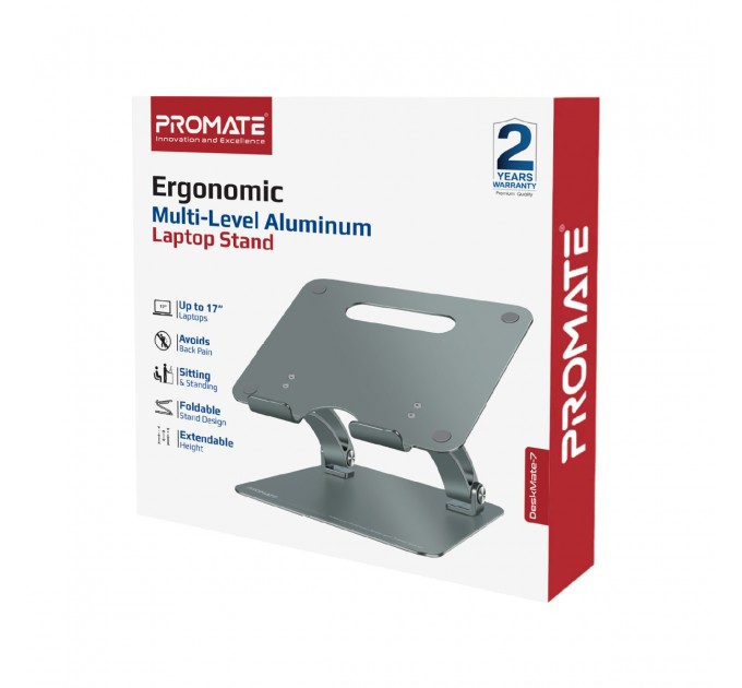 Promate Охлаждающая подставка для ноутбука Promate DeskMate-7 Grey