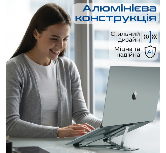 Promate Охлаждающая подставка для ноутбука Promate PocketMount Grey