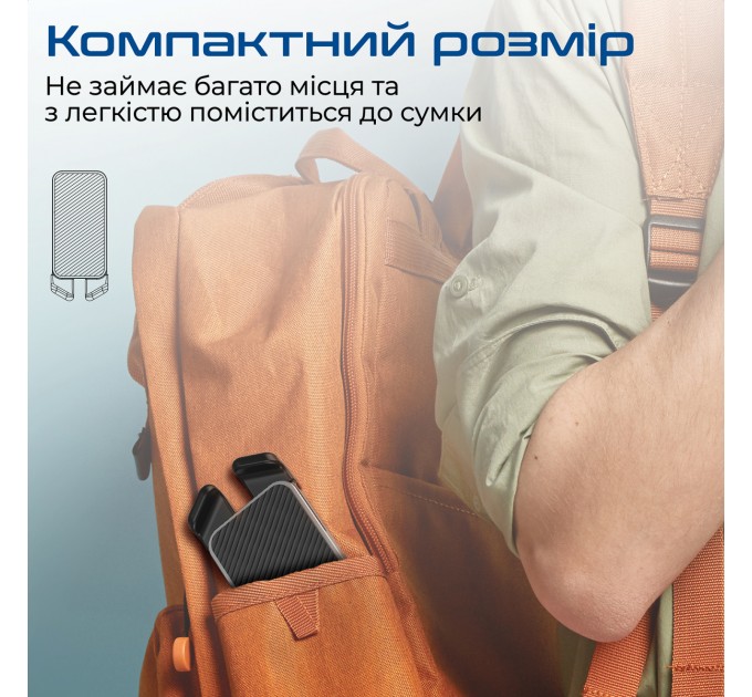 Promate Охлаждающая подставка для ноутбука Promate PocketMount Grey