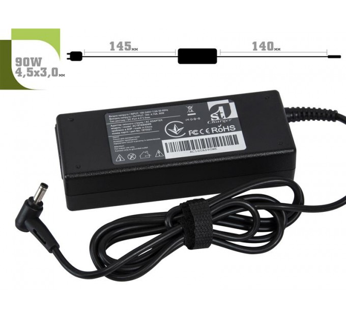 1StCharger Блок живлення 1StCharger для ноутбука Asus 19V 90W 4.74A 4.5х3.0мм + каб.живл. (AC1STAS90WE)