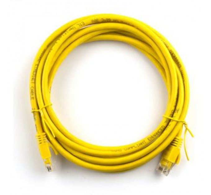 Ritar Патч-корд 15м, RJ-45, Cat.5e, CU, мідь, жовтий Ritar (PCR-CU/15Yw / 04295)