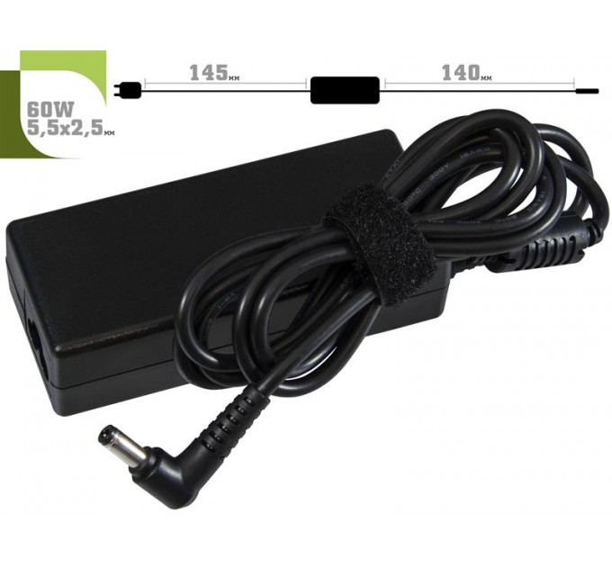 1StCharger Блок живлення 1StCharger для ноутбука Dell 19V 60W 3.16A 5.5х2.5мм + каб.живл. (AC1STDE60WD)