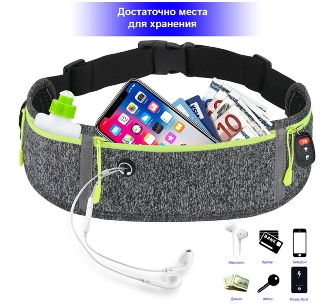 BeCover Поясная сумка BeCover DL0005 Dark Gray (706065) + органайзер для наушников