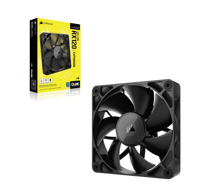 Corsair Вентилятор Corsair iCUE Link RX120 PWM (CO-9051009-WW), 120x120x25мм, 4-pin, черный