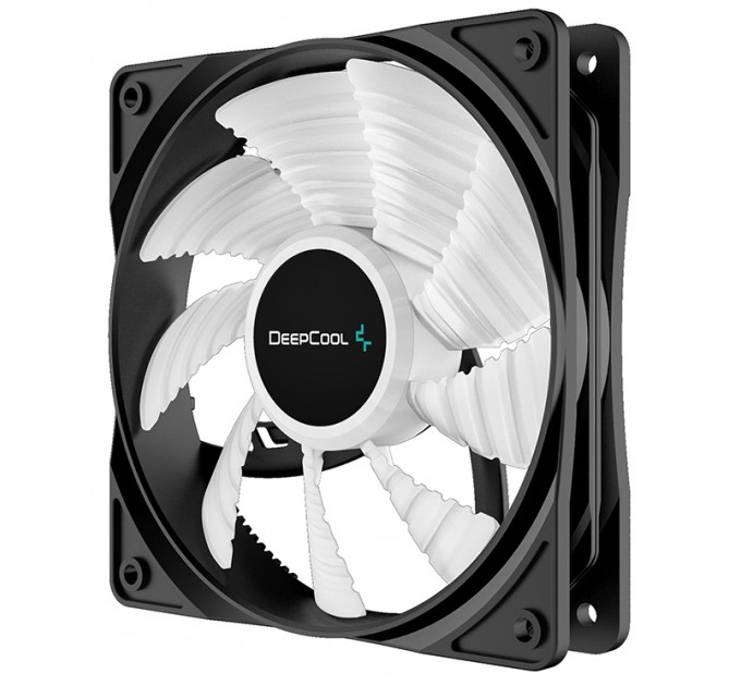 Deepcool Вентилятор DeepCool RF120B, 120х120х25 мм, 3-pin, 4-pin, черный с белым