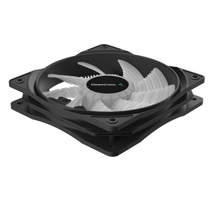 Deepcool Вентилятор DeepCool RF120B, 120х120х25 мм, 3-pin, 4-pin, черный с белым