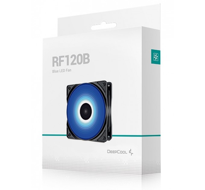 Deepcool Вентилятор DeepCool RF120B, 120х120х25 мм, 3-pin, 4-pin, черный с белым