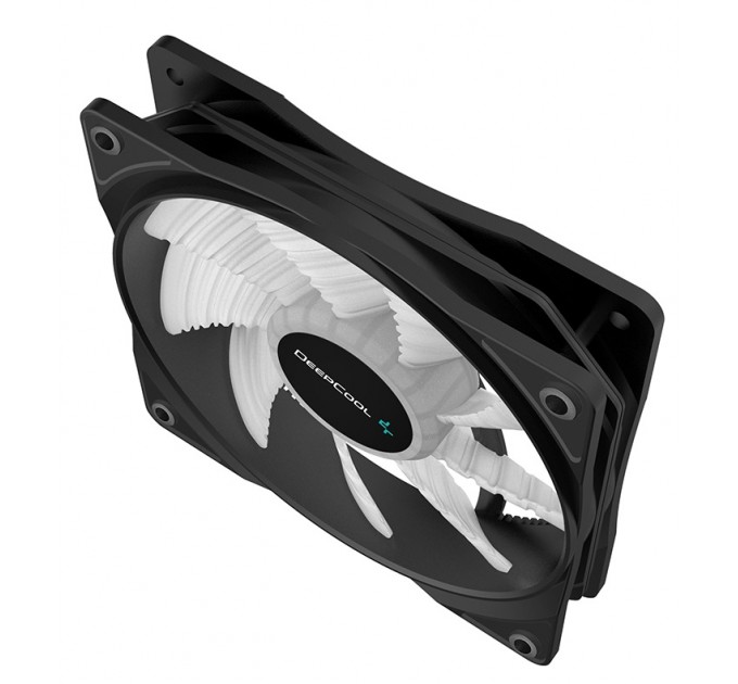 Deepcool Вентилятор DeepCool RF120B, 120х120х25 мм, 3-pin, 4-pin, черный с белым