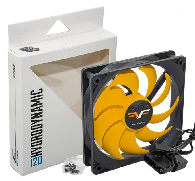 Frime Вентилятор Frime (FYF120HB3) 120x120x25мм, 3pin+Molex, Black/Yellow
