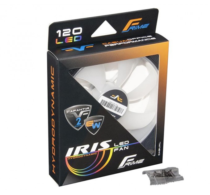 Frime Вентилятор Frime Iris LED Fan Mid Red (FLF-HB120MR8), 120х120х25 мм, 3-pin Molex, Black/White