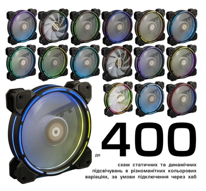 Frime Вентилятор Frime Iris LED Fan Think Ring RGB HUB (FLF-HB120TRRGBHUB16), 120х120х25 мм, 6-pin, Black