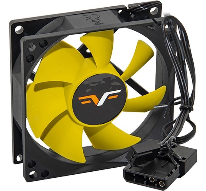 Frime Вентилятор Frime (FYF80HB3) 80x80x25мм, 3pin+Molex, Black/Yellow