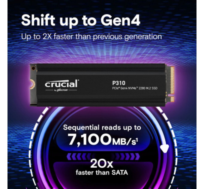 Micron Накопичувач SSD M.2 2280 1TB P310 with heatsink Micron (CT1000P310SSD5)