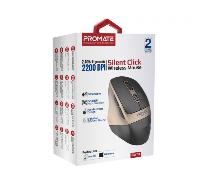 Promate Миша бездротова Promate Samit Gold
