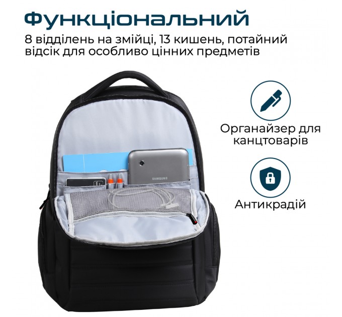Promate Рюкзак для ноутбука Promate Rebel-BP Black