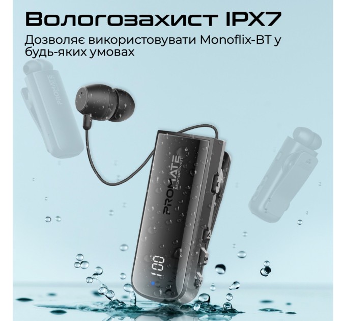 Promate Bluetooth-гарнітура Promate Monoflix-bt Black