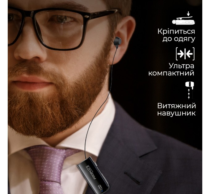 Promate Bluetooth-гарнітура Promate Monoflix-bt Black