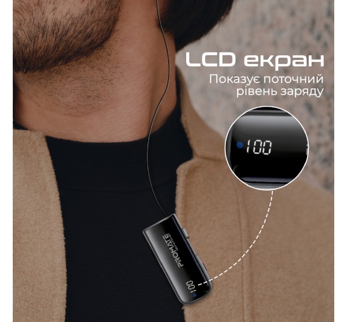 Promate Bluetooth-гарнітура Promate Monoflix-bt Black