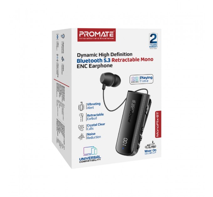 Promate Bluetooth-гарнітура Promate Monoflix-bt Black