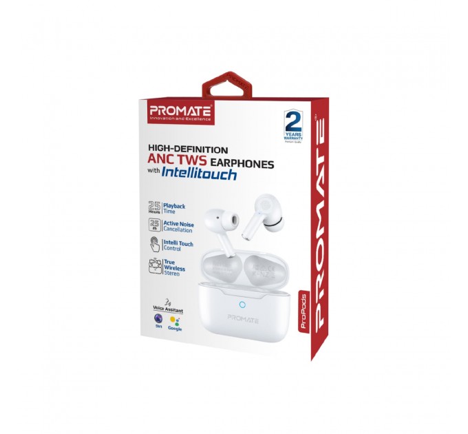 Promate Bluetooth-гарнітура Promate ProPods White